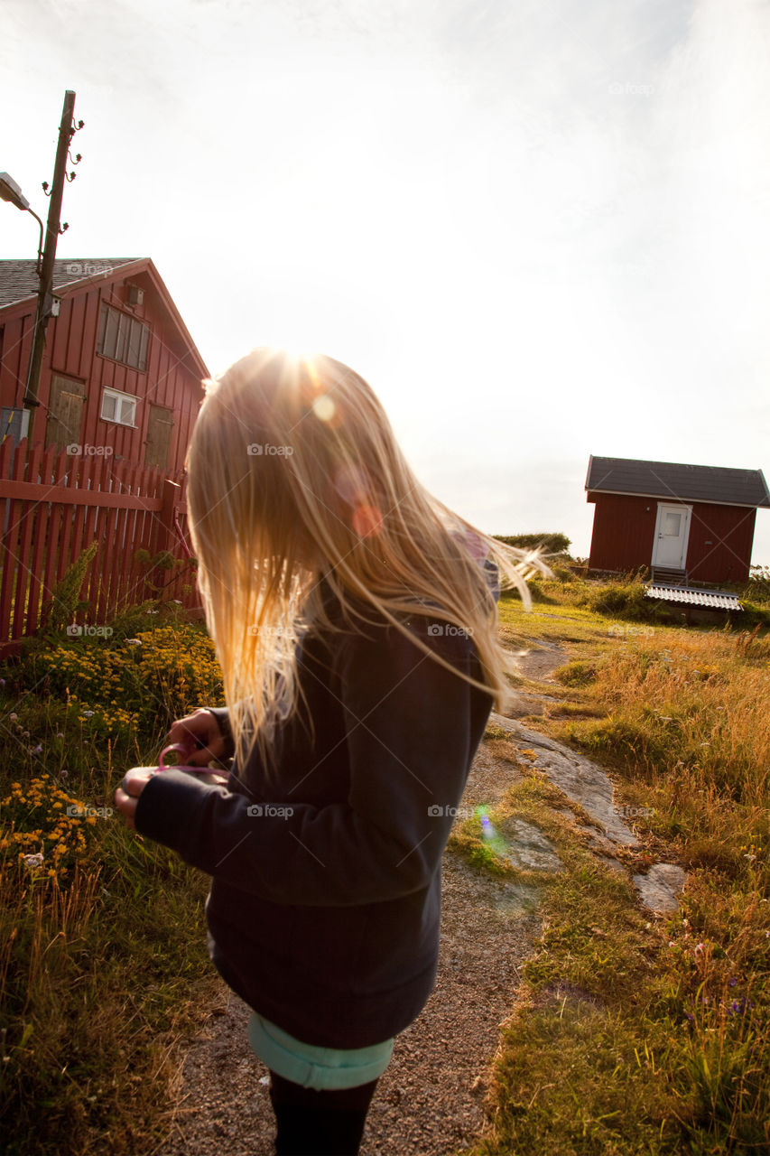 Summer hair Backlight . Bohuslän Sweden 