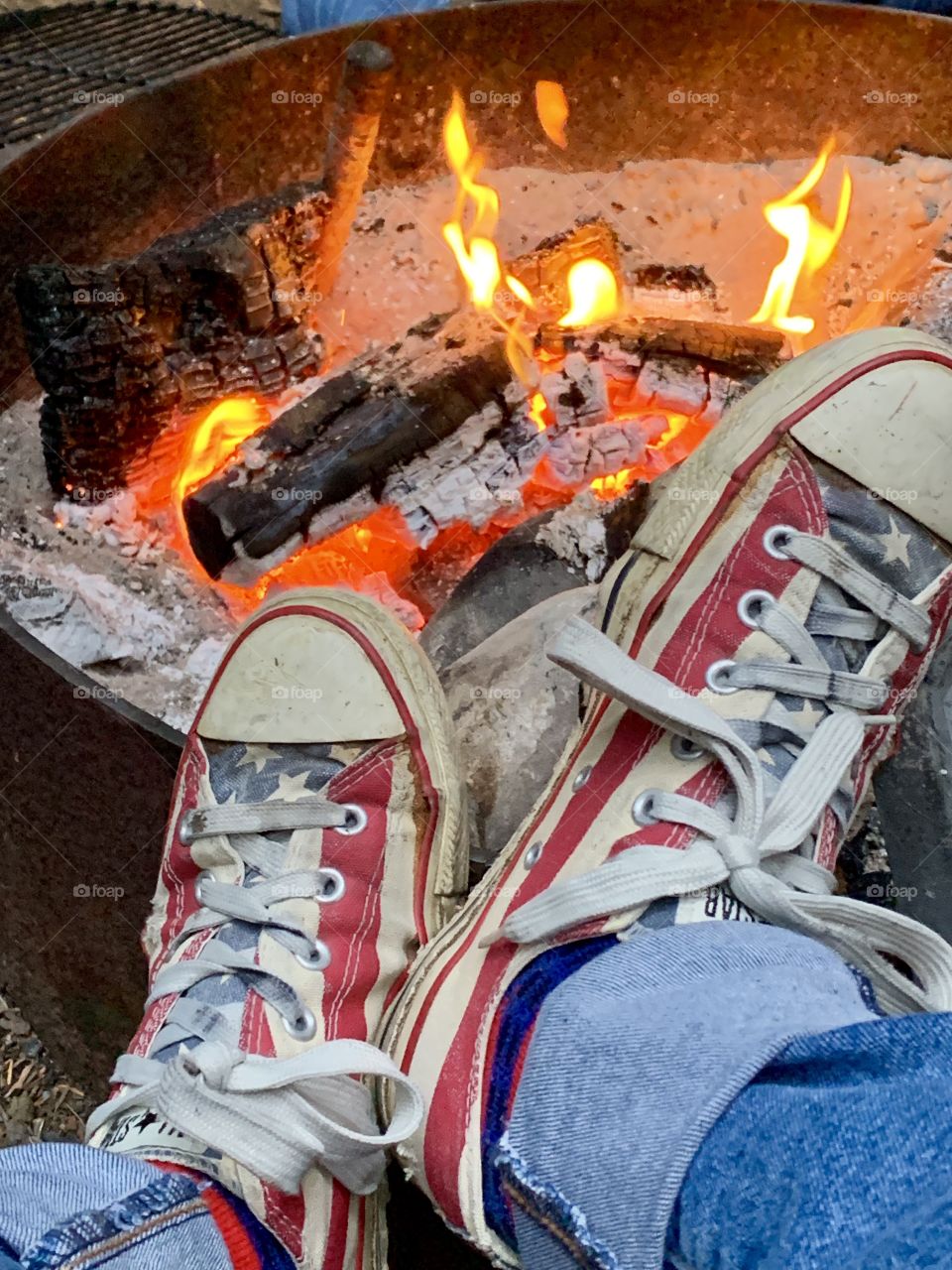 Setting my vans next to a campfire