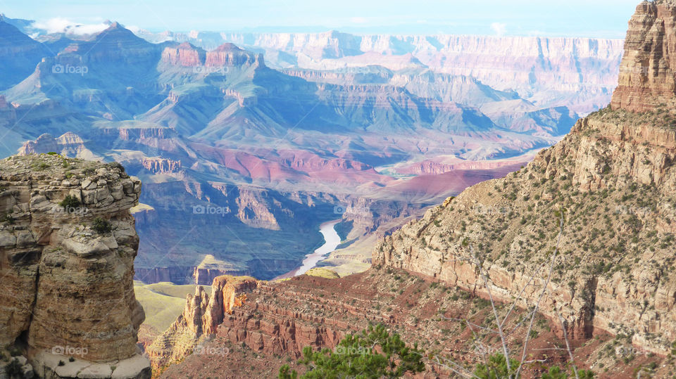 Grand canyon landscape 
The Colorado river you see the bottom of the canyon