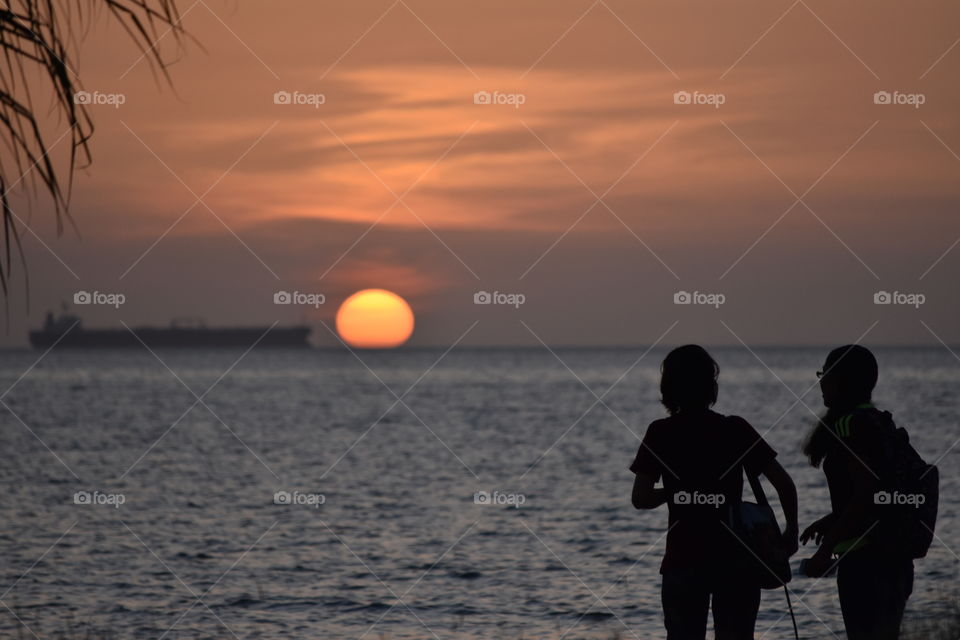 Girls having a great time at the beach 