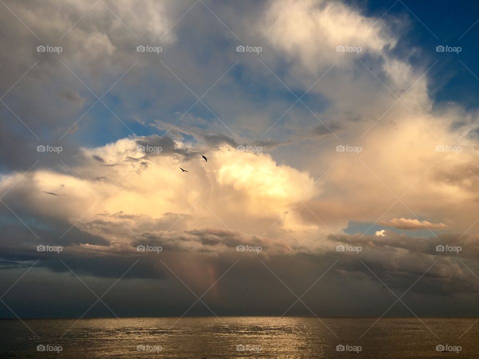 Sunset, Water, Storm, Sky, Landscape