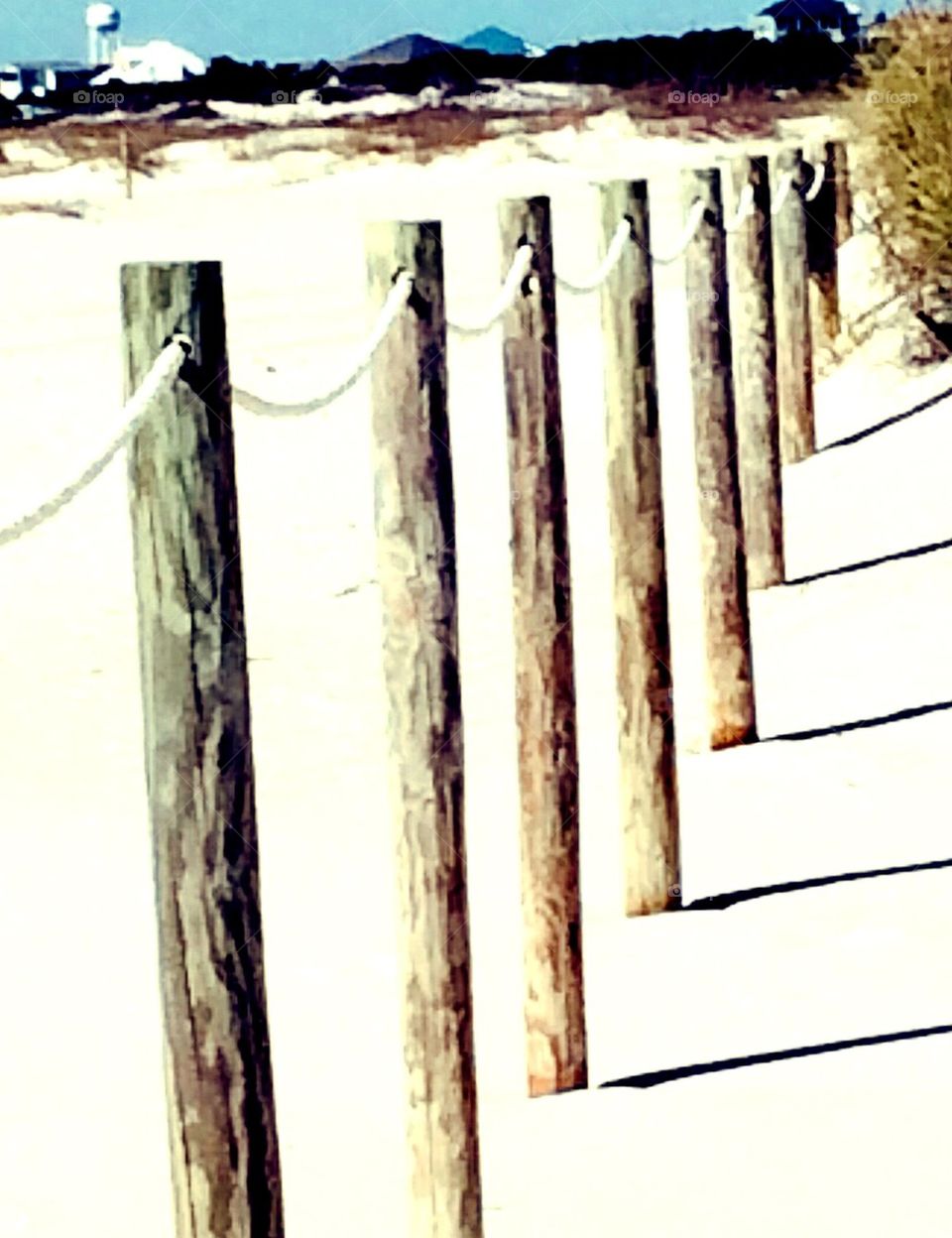 Beach rope fence 