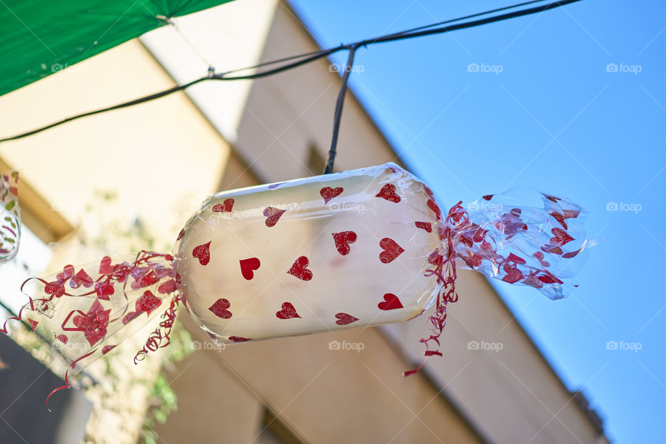 Ready for Fiestas de Gracia. Streets Decoration