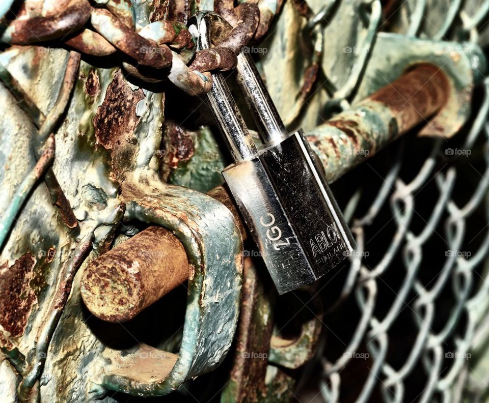 Gate locked with chain and locker