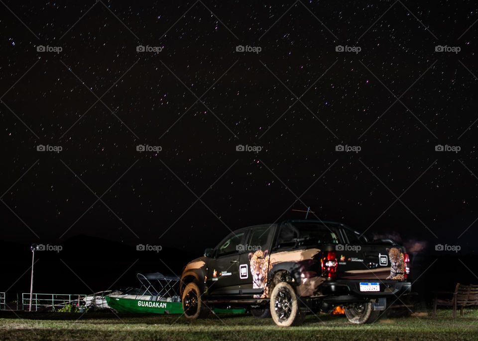 long exposure - estrelas no céu do Pantanal