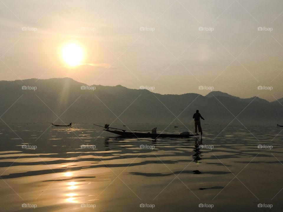 Fisherman. Inle lake, Myanmar. 