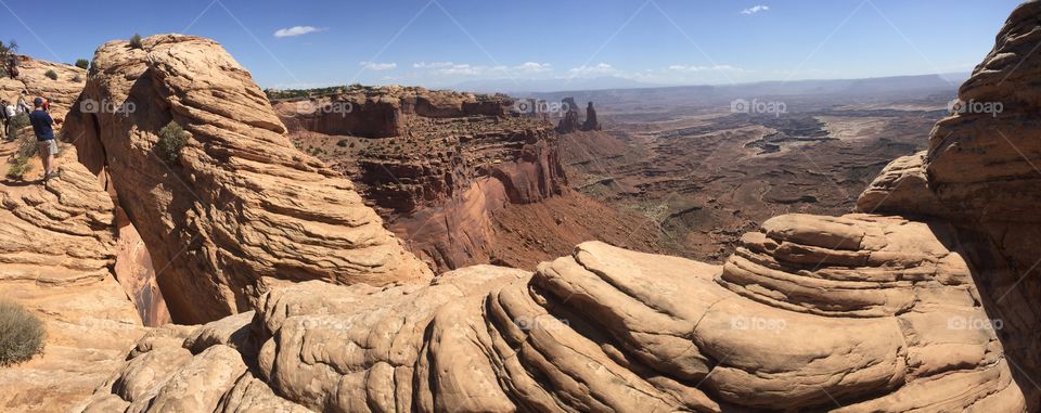 Rock Formation over Canyon in Canyonlands National Park in Utah
