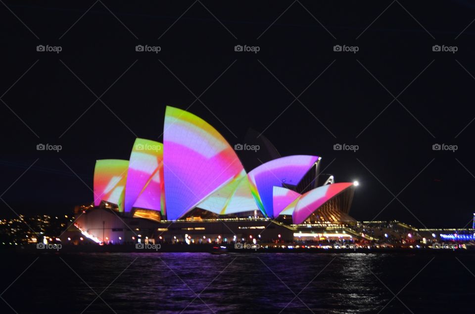 Sydney Opera house during the Vivid show 2018