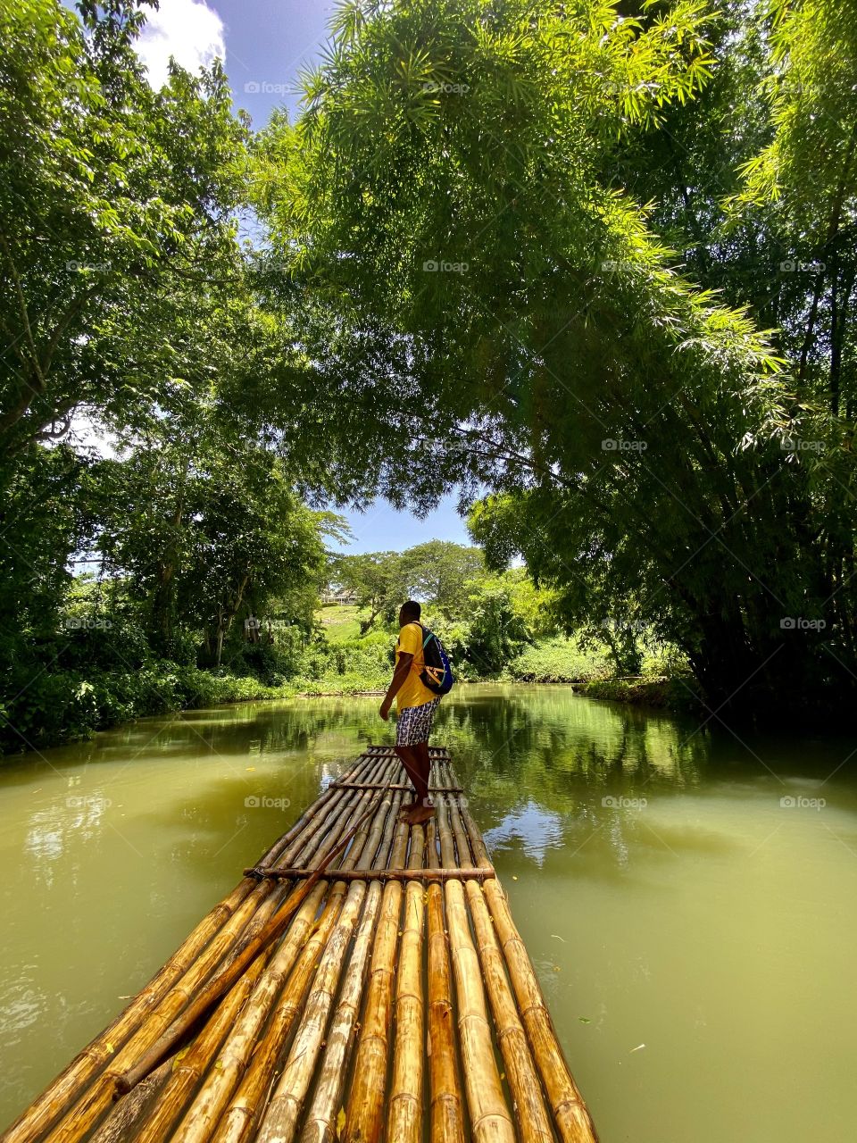 Bamboo river rafting on the Martha Brae River