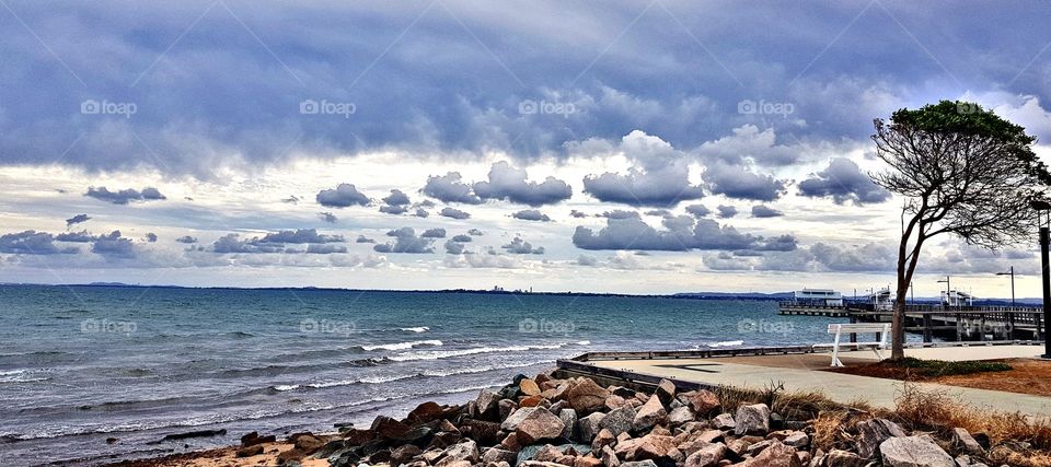 cloudy evening at Woody point Queensland