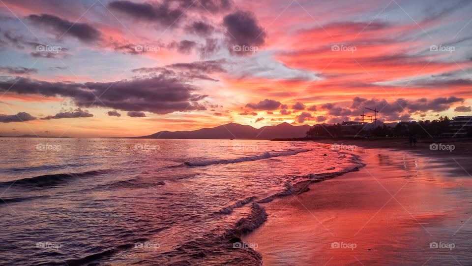 playa de las conchas on graciosa canary island in Spain