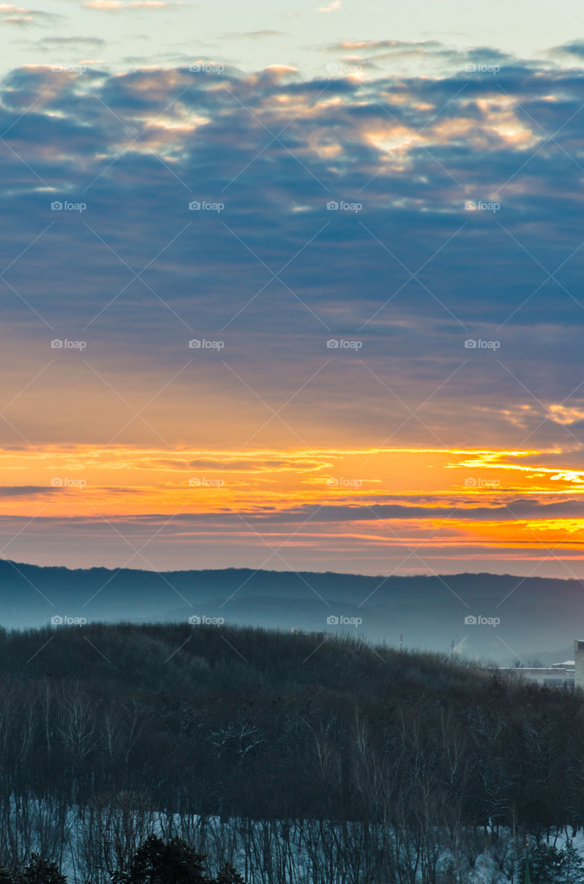 Nature landscape during sunset