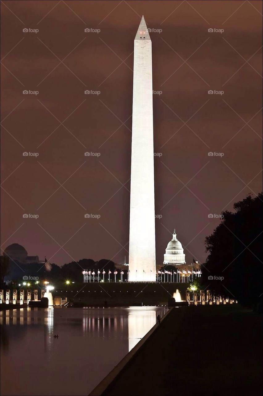 Washington Monument and the Capitol