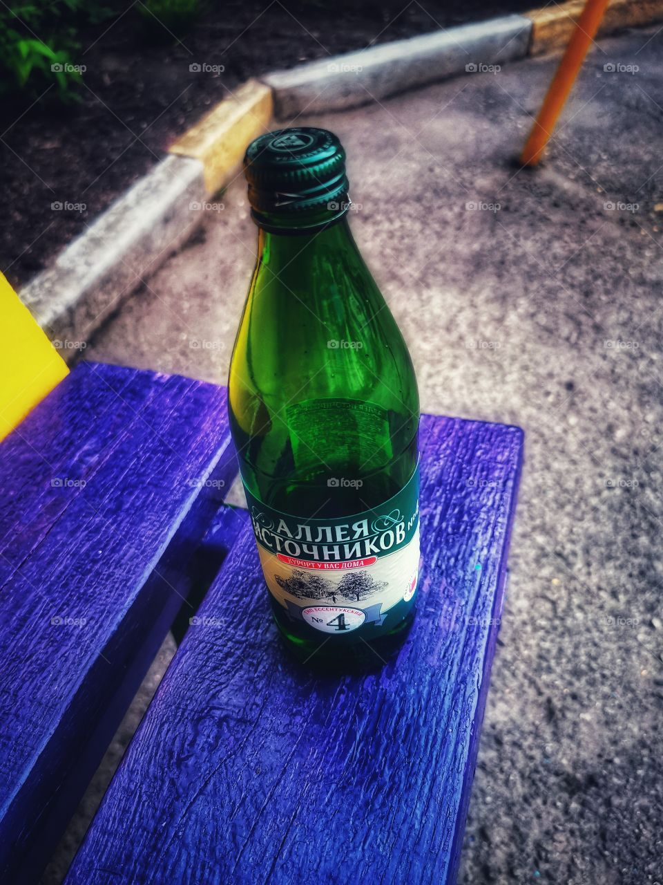 Bottle green ground water