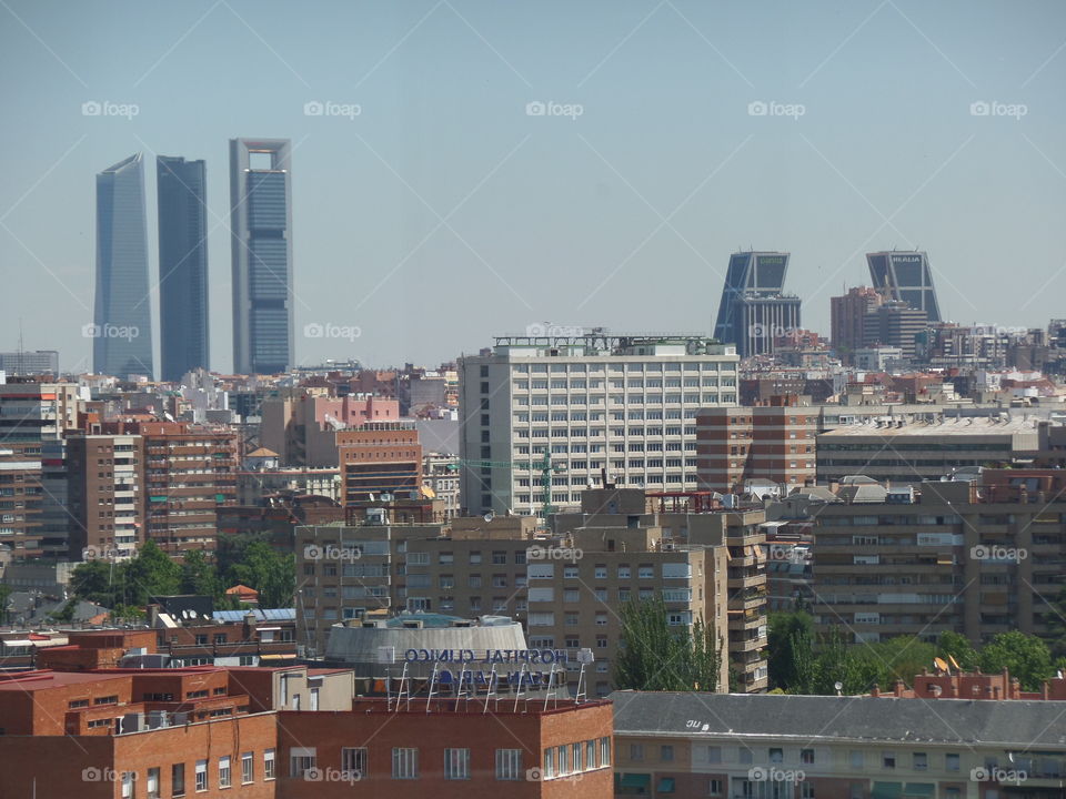 Madrid Skyline. From Moncloa lighthouse, Madrid