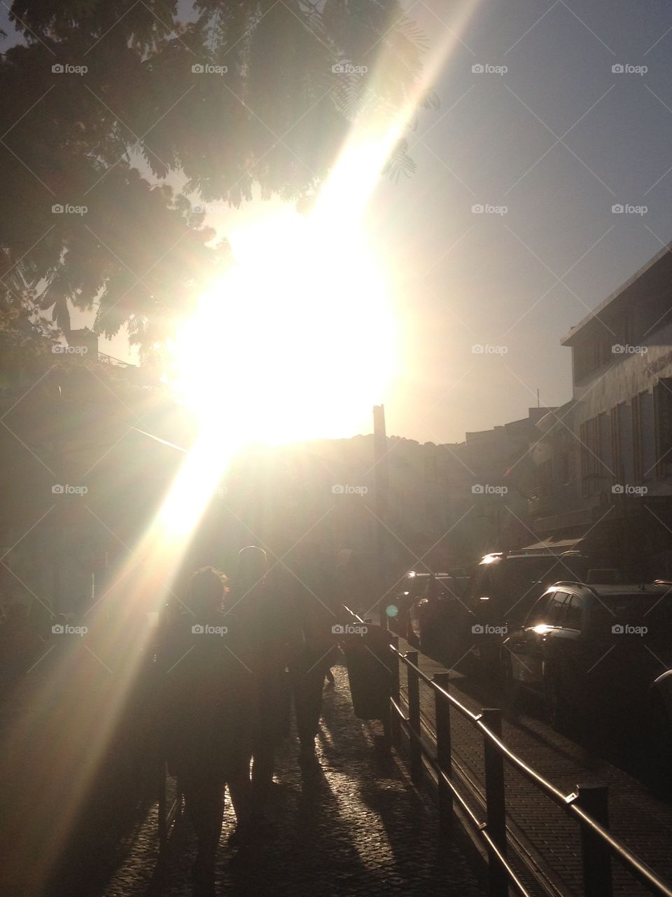 Sun in Albufeira's streets