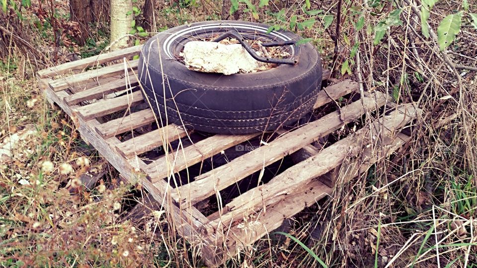 Old Pallet and Tire