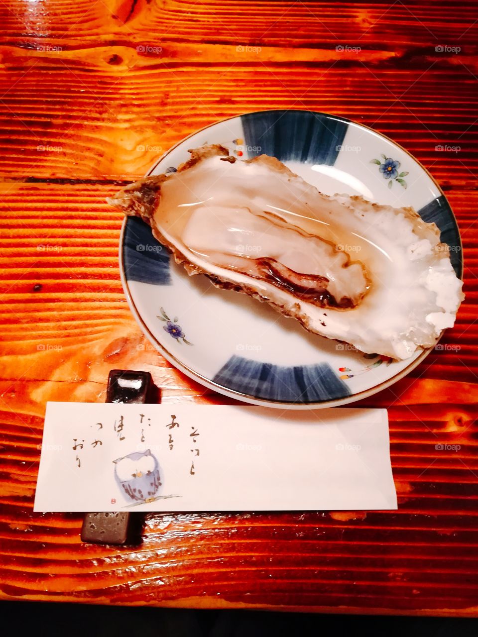 row Oyster is  Japanese food