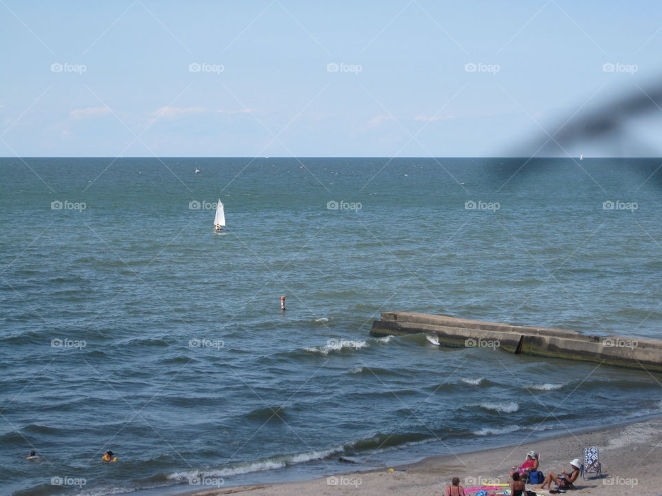 Sailboat out on Lake Erie 