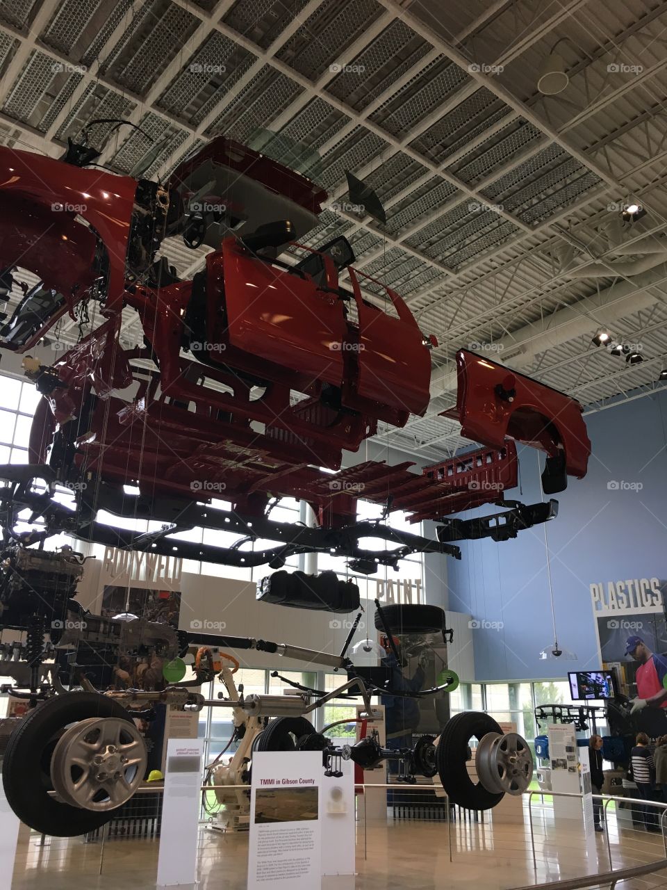 Exploded pickup truck