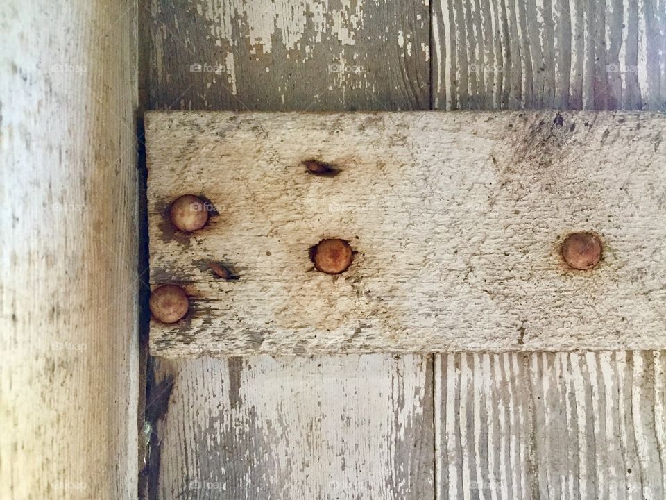 Creative Textures - rusty nails in a weathered board