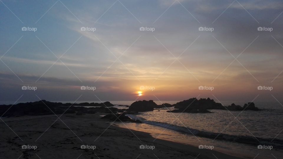Sunset at Mindelo beach