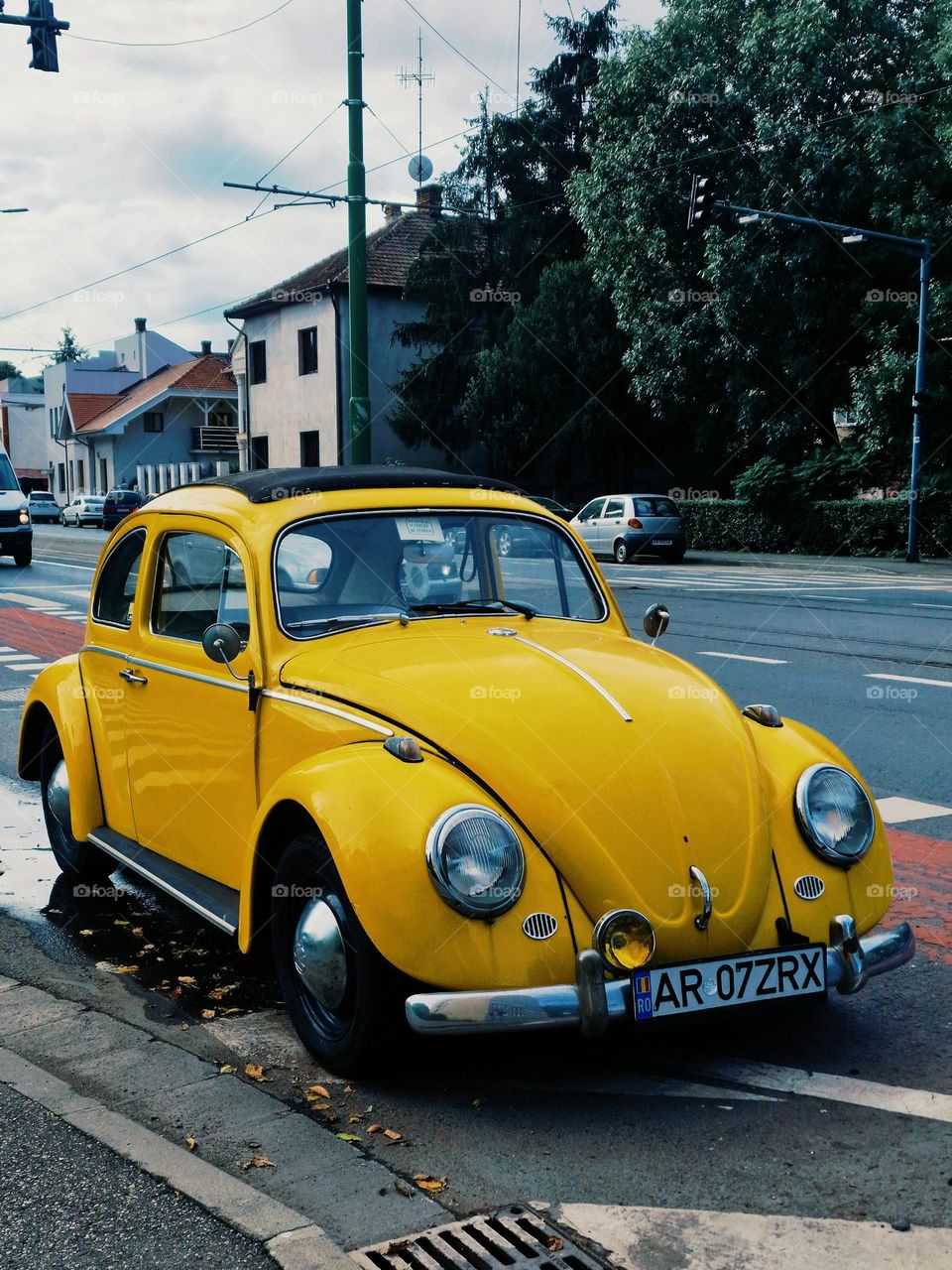 yellow old car