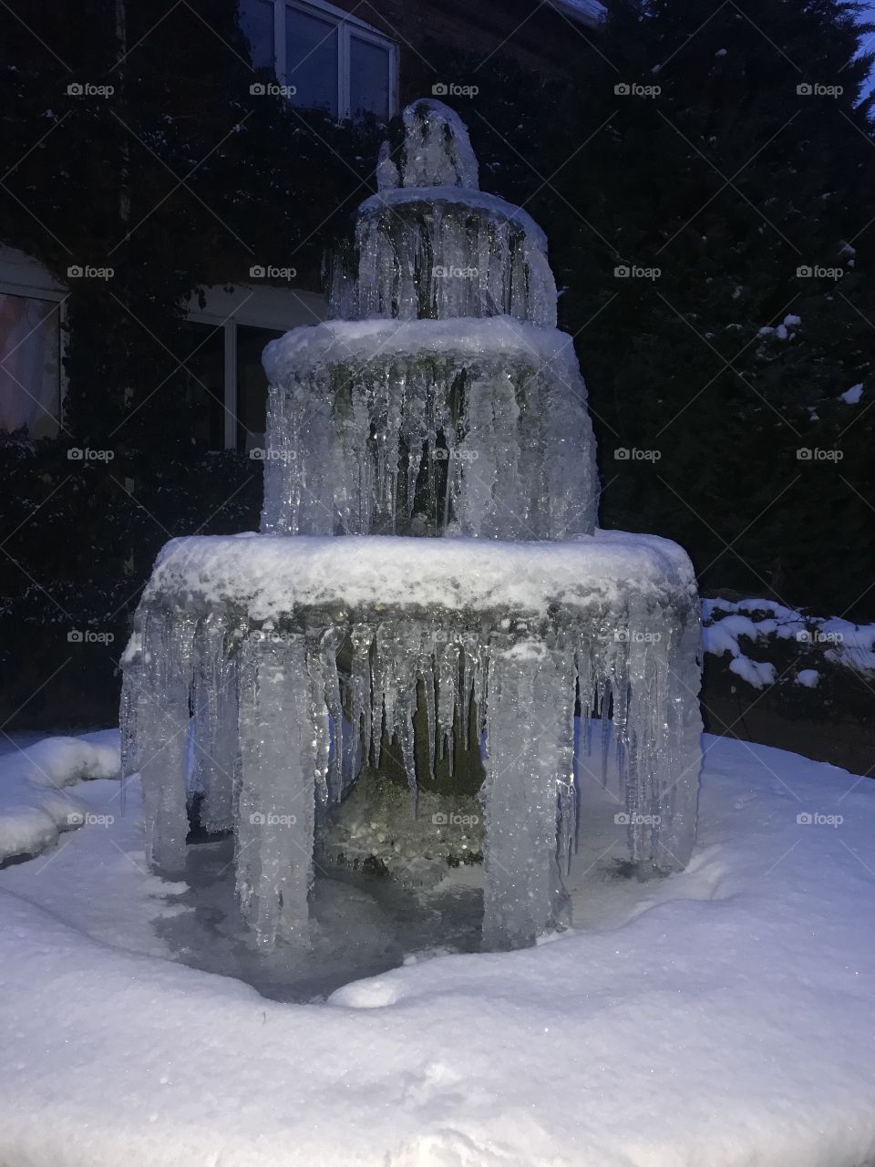 Ice fountain winter