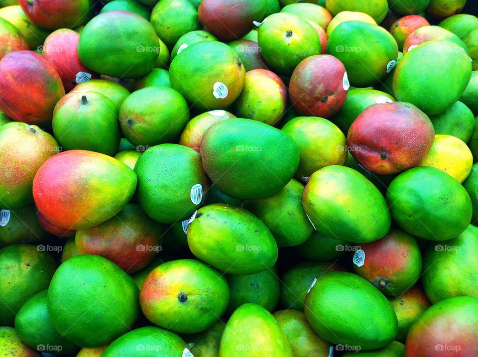 green red fruit tropical by delvec