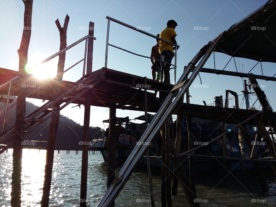 sunset at teluk bahang beach. photo is taken went we back from picknic at monkey beach