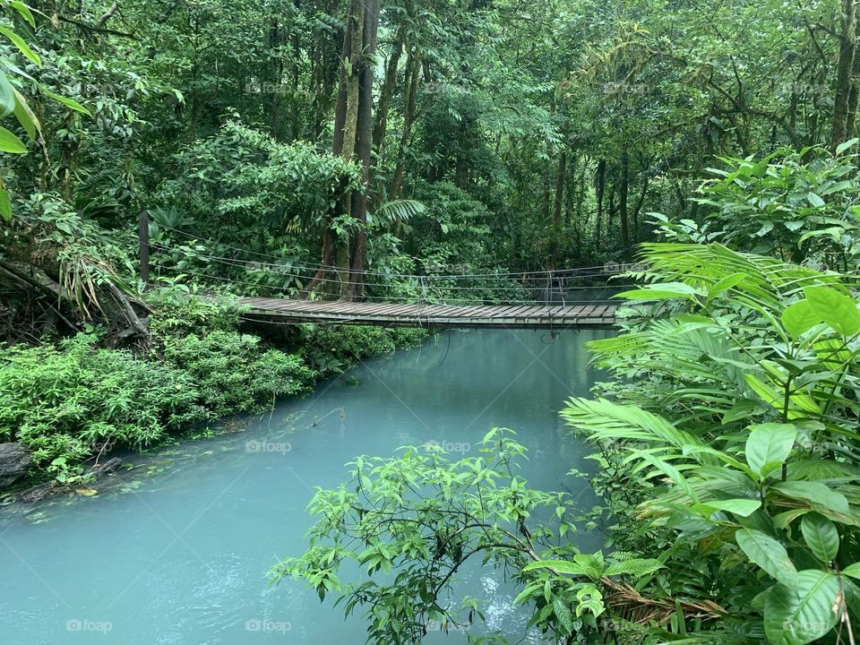 Sulfur makes the water look bright blue