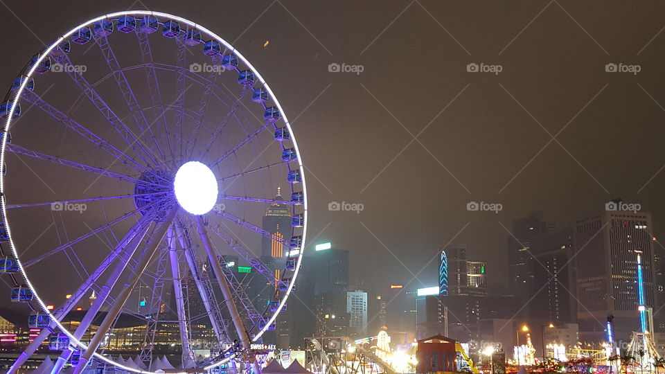 Festival, Ferris Wheel, Light, No Person, City