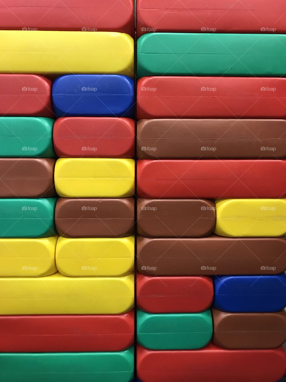 Colourful plastic brick toys
