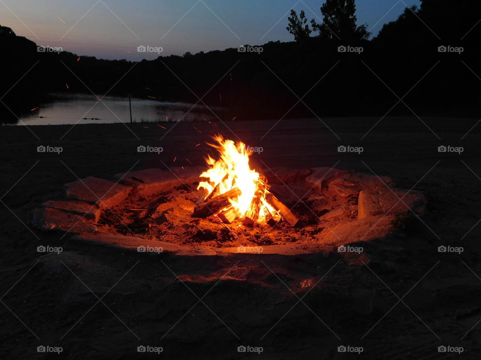 Bonfire at Mohegan Lake 