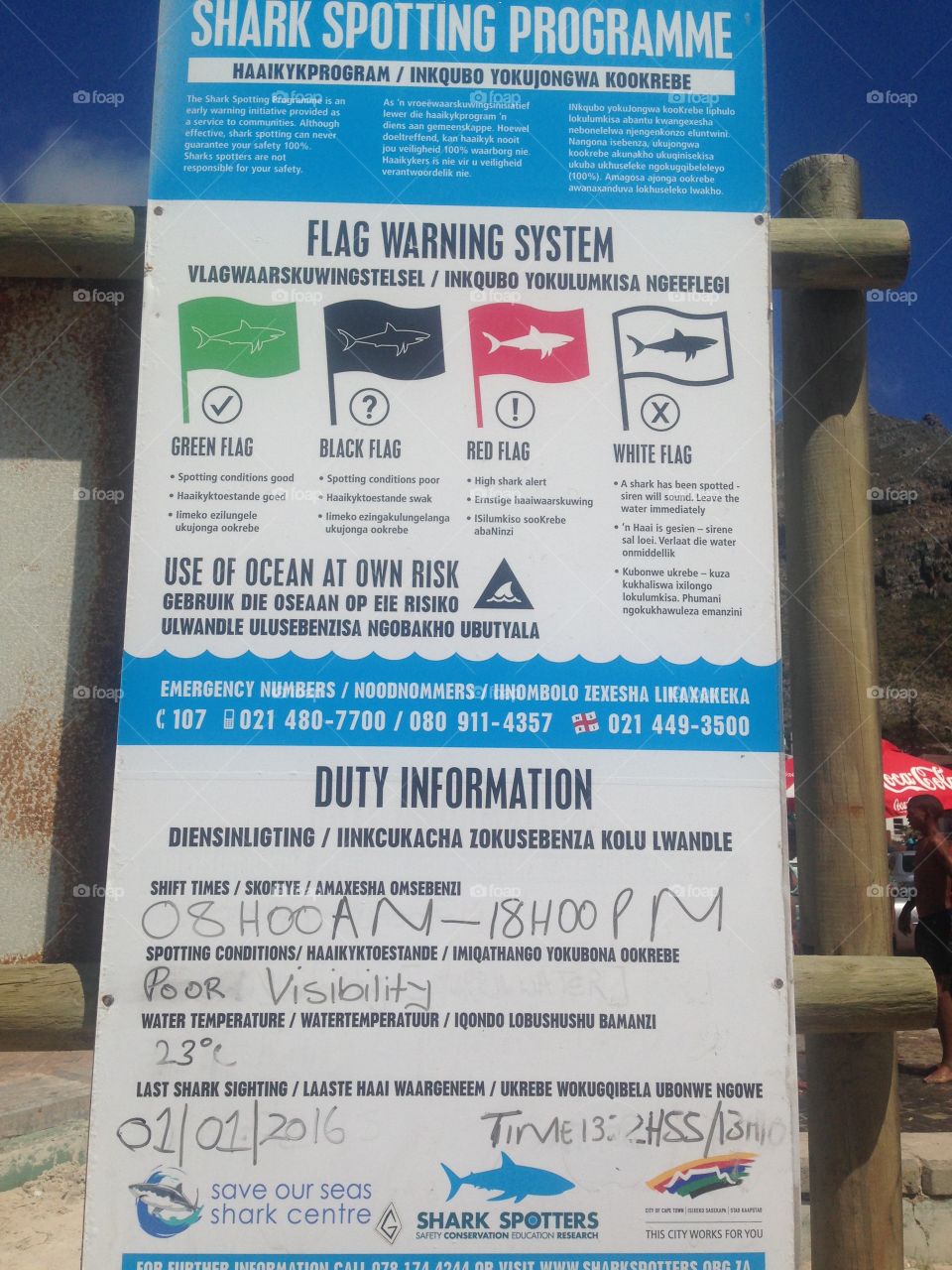 Shark spotting warning system info in South Africa