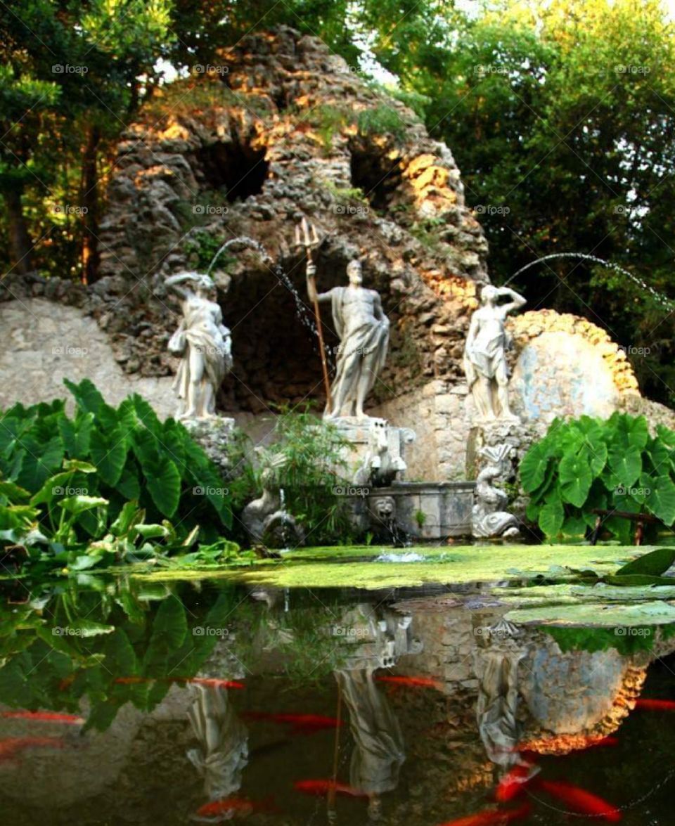 Dubrovnik city from Croatia Fountane Neptuno in Trsteno