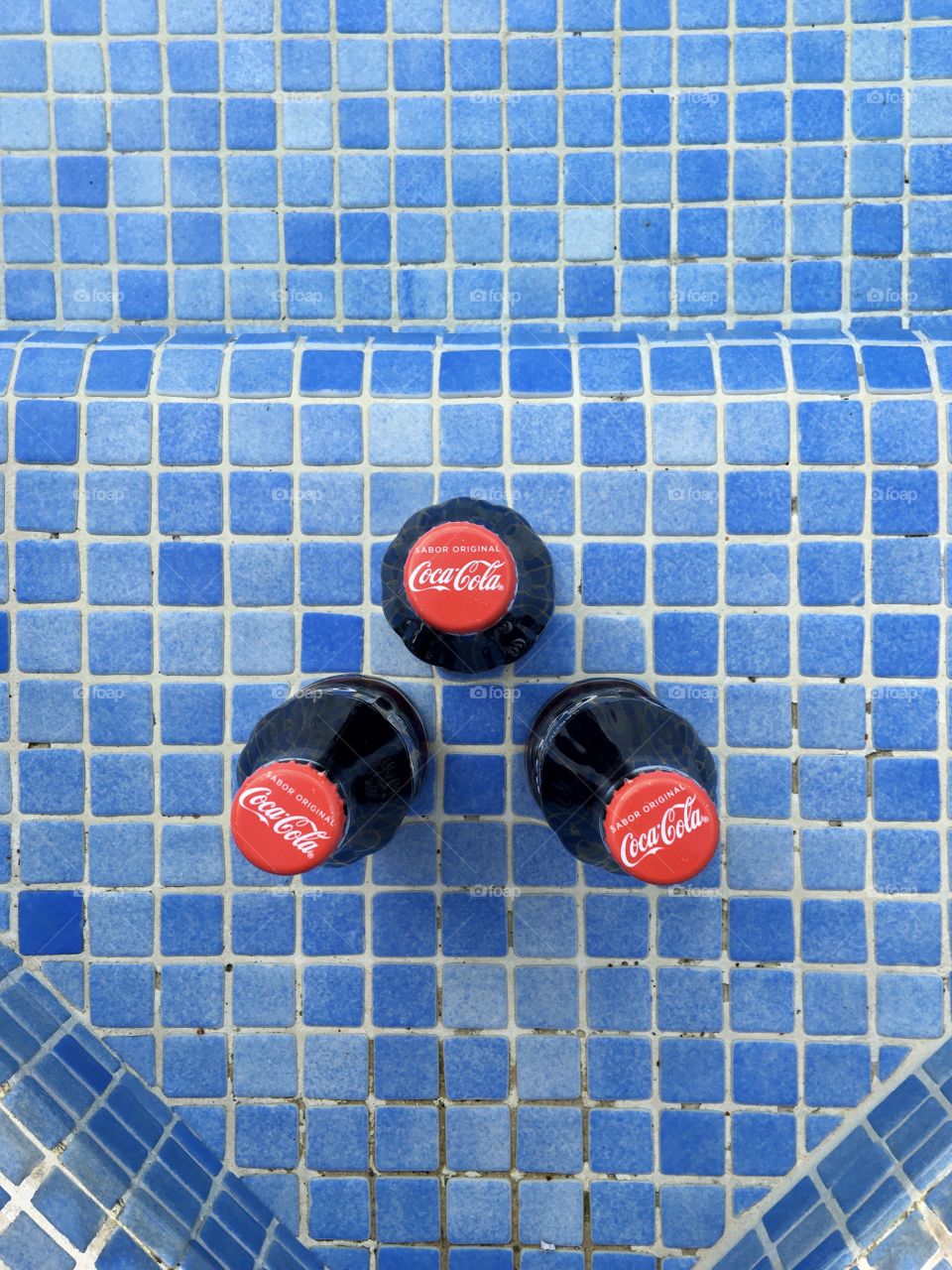 Bottles in pool