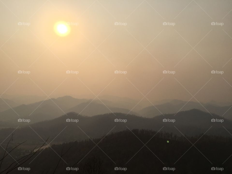 Fog, Mountain, Sunset, Dawn, Landscape