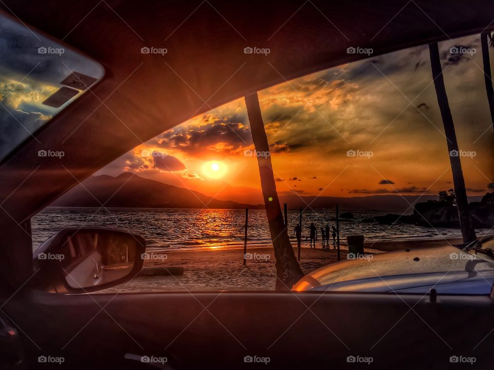 Sunset, Beach, Travel, Sun, Car