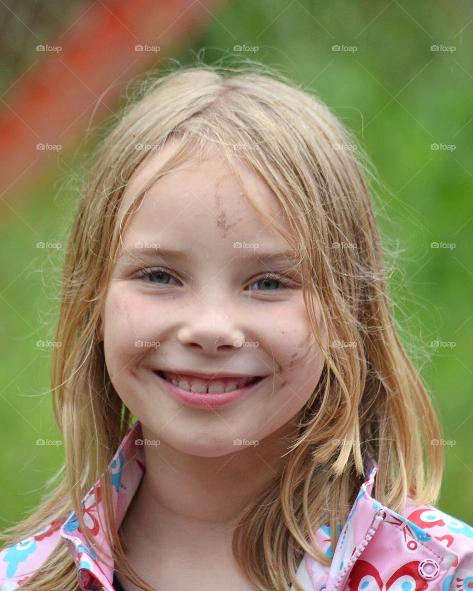 Happy girl in the rain