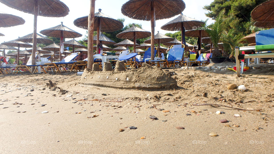 titanic made of sand on the beach