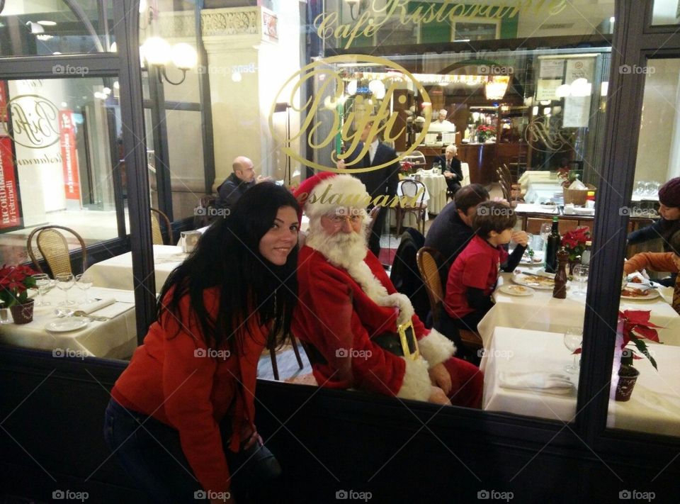 Girl with Santa Claus 