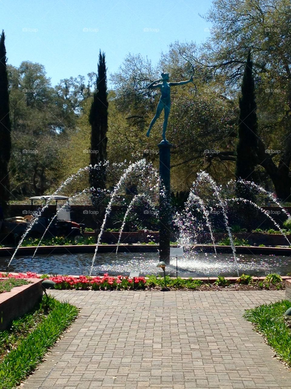 Sculpture in fountain