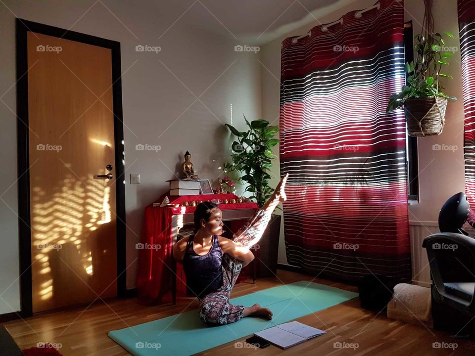 Yoga practice indoor