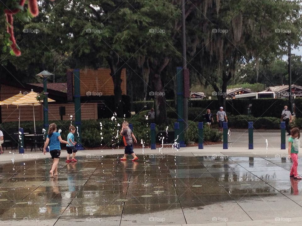 Kids playing in water