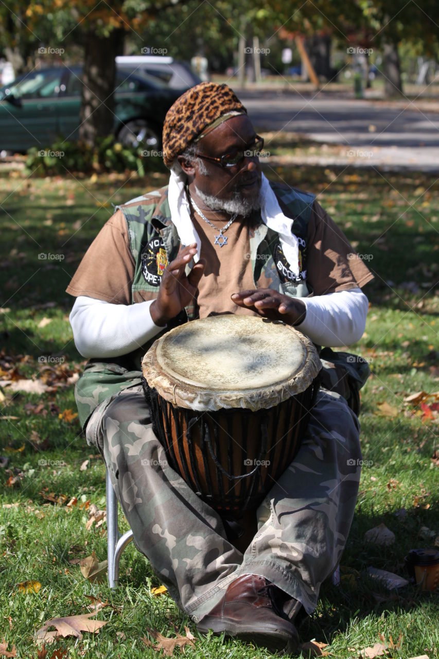 man with drumb