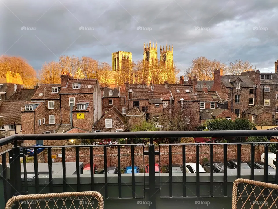 York Minster bathed in the evening sun.