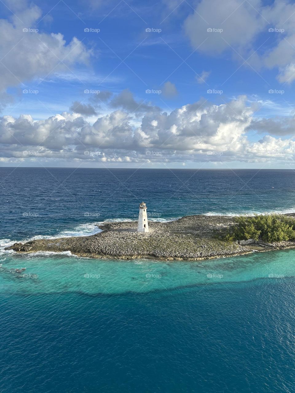 Lighthouse on the tip of Paradise Island, Bahamas