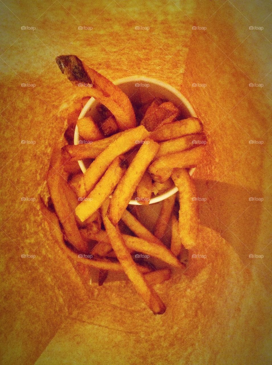 French fries in a brown bag