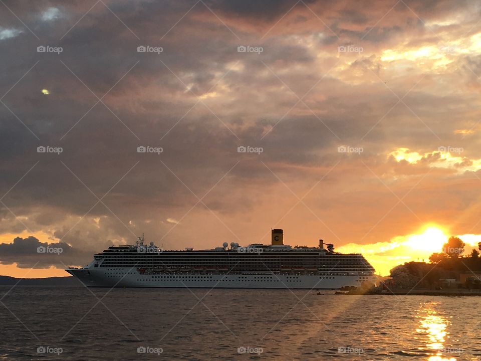Croatian Sunset from Split Beach